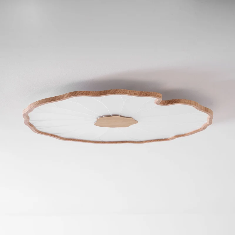 Plafondlamp Lotusbladmotief – Acryl Afwerking 6 Maten Houtnerf Warmwit Scandinavisch Design Eetkamerlamp | Sansoti