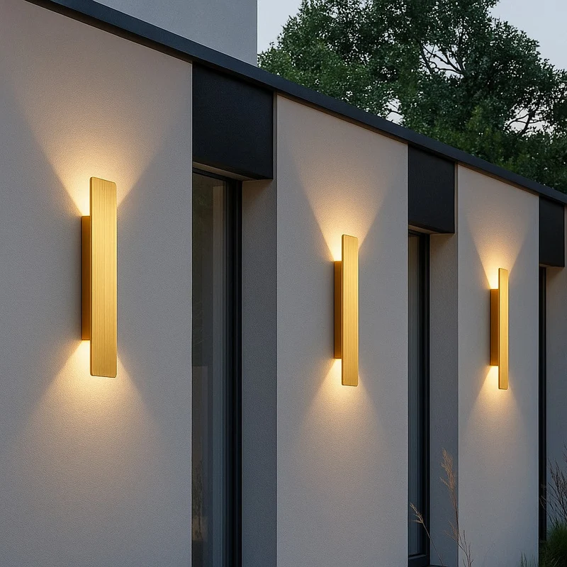 Gevelverlichting LED Buiten Wandlamp Goud Aluminium Waterdicht 20-60 cm Up Down Modern | Sansoti