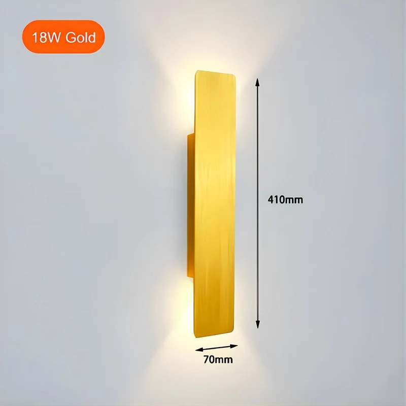 Gevelverlichting LED Buiten Wandlamp Goud Aluminium Waterdicht 20-60 cm Up Down Modern | Sansoti