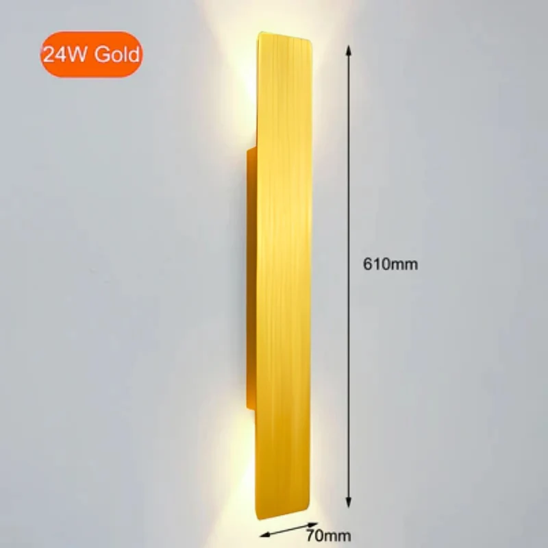 Gevelverlichting LED Buiten Wandlamp Goud Aluminium Waterdicht 20-60 cm Up Down Modern | Sansoti