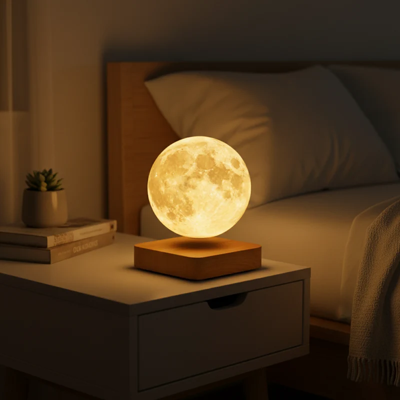 Nachtlamp Kinderkamer Maan LED Dimbaar Draadloos Oplaadbaar Maanlamp Sfeerverlichting Slaapkamer | Sansoti