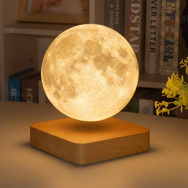 Nachtlamp Kinderkamer Maan LED Dimbaar Draadloos Oplaadbaar Maanlamp Sfeerverlichting Slaapkamer | Sansoti