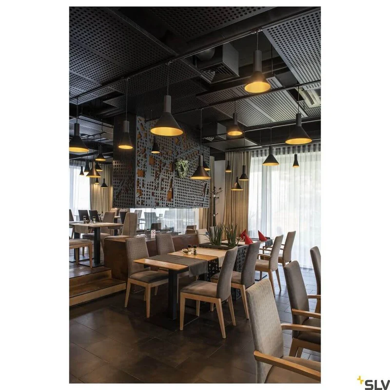 Phelia 130 E27 Pendellampe Schwarz, Gold
