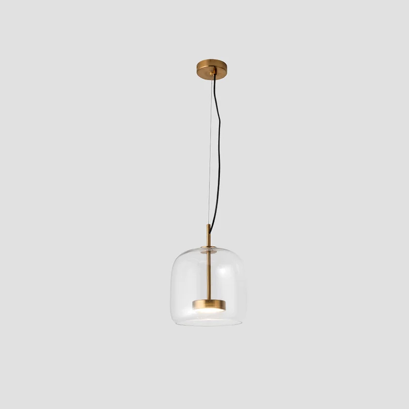Retro Hanglamp Glas en Metaal Goudkleur LED Verlichting Slaapkamer Woonkamer Eetkamer Vintage Stijl Design | Sansoti