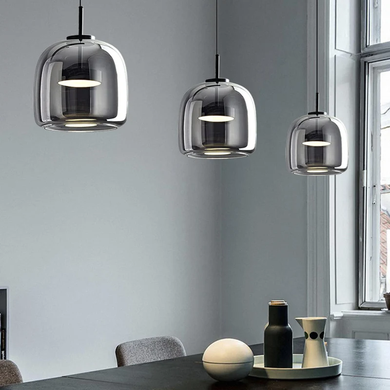 Retro Hanglamp Glas en Metaal Goudkleur LED Verlichting Slaapkamer Woonkamer Eetkamer Vintage Stijl Design | Sansoti