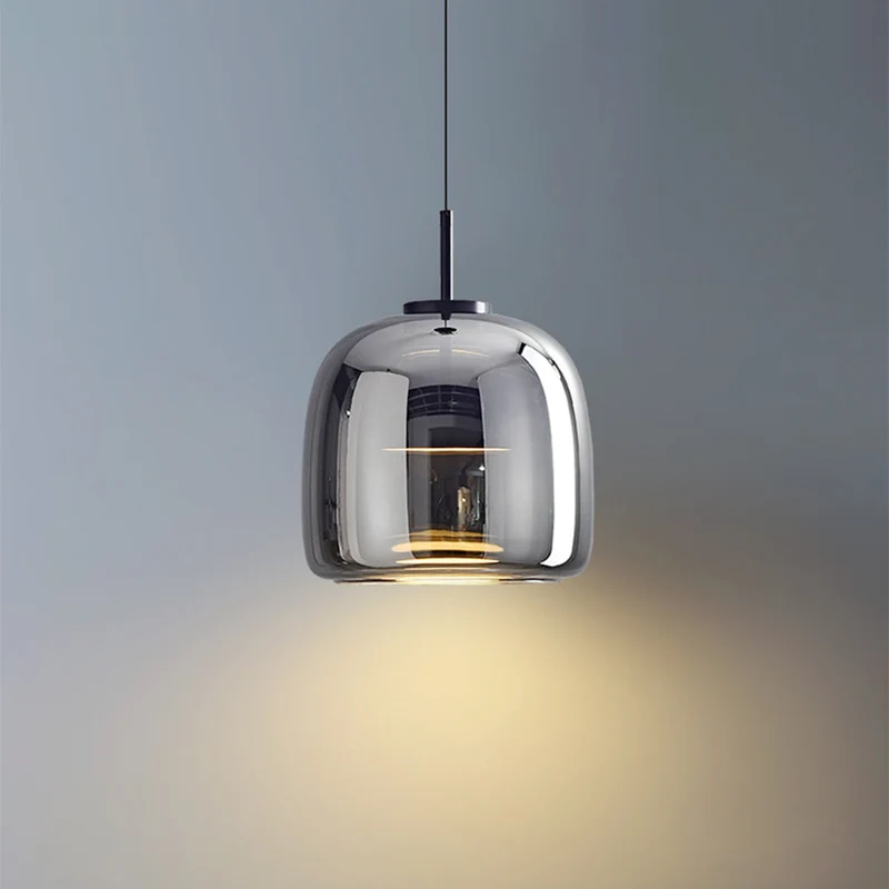 Retro Hanglamp Glas en Metaal Goudkleur LED Verlichting Slaapkamer Woonkamer Eetkamer Vintage Stijl Design | Sansoti