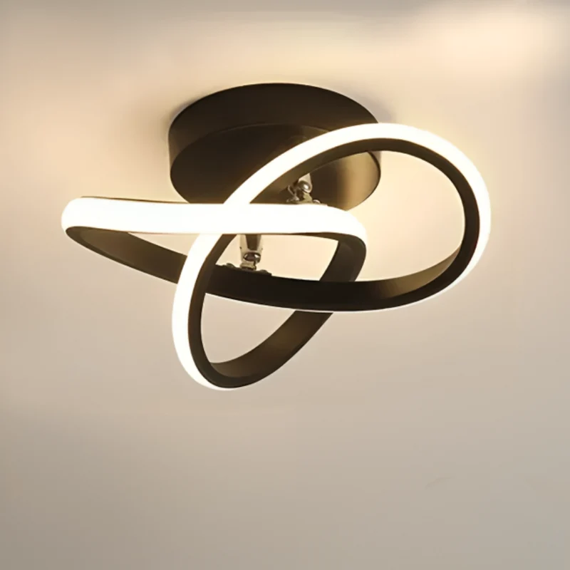 LED Plafondlamp Twee Ringen Design Warm Wit 18W Aluminium Acryl Modern Hal Gang Kantoor Balkon Verlichting | Sansoti