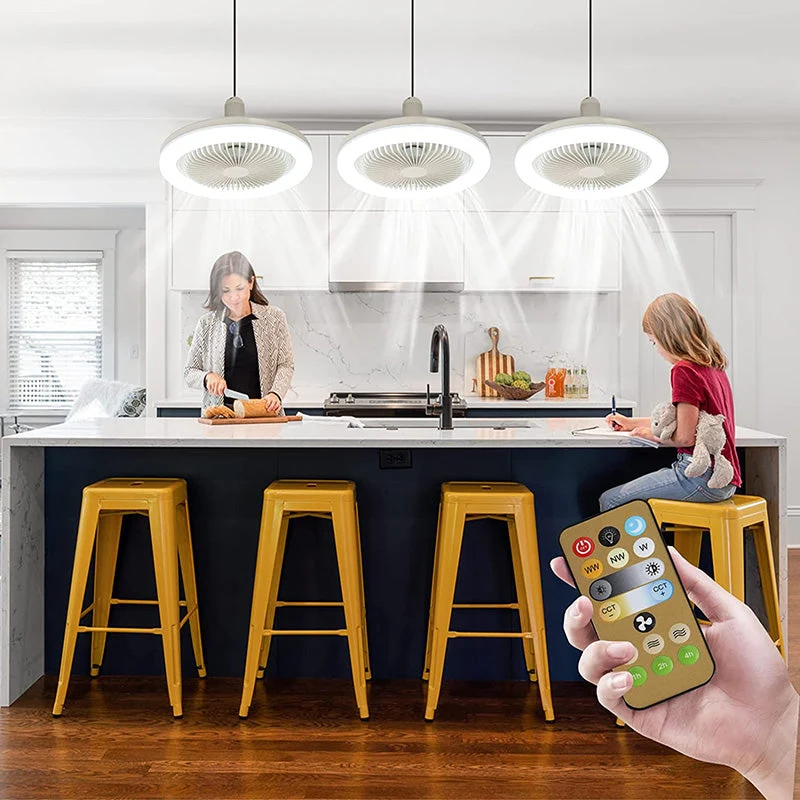 Plafondventilator met Verlichting en Afstandsbediening E27 Fitting LED 2100 Lumen Koeling Slaapkamer Woonkamer | Sansoti