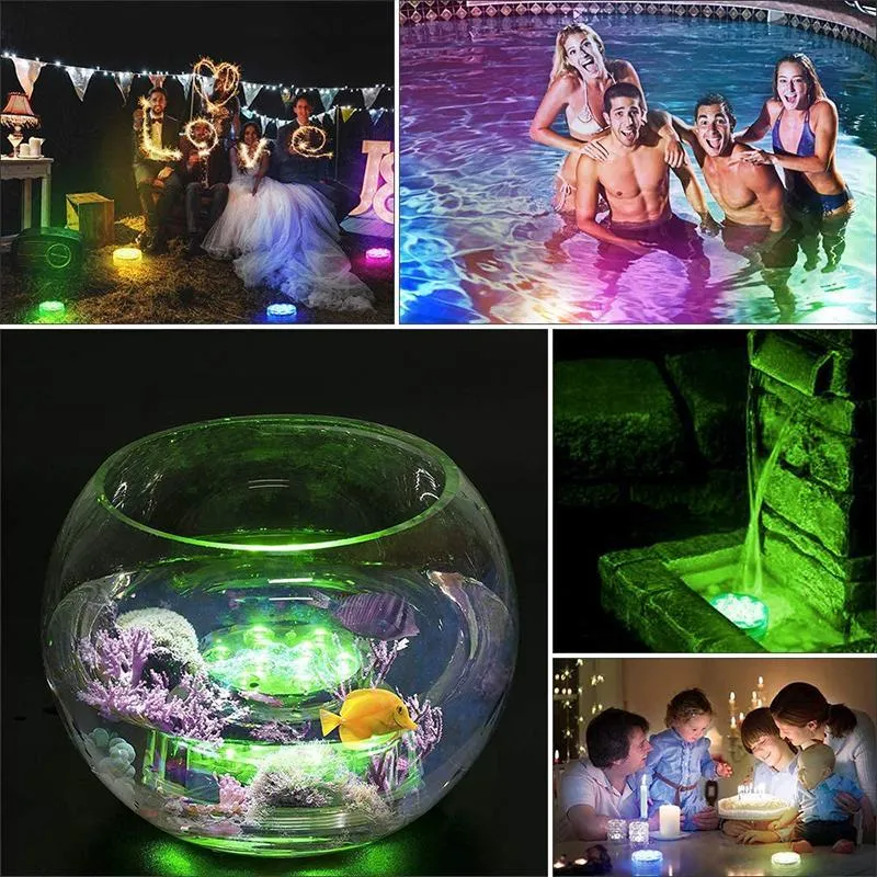 Magnetische Onderwaterverlichting LED Zwembad 12 Kleuren met Afstandsbediening Drijvend Waterdicht Sfeerverlichting | Sansoti