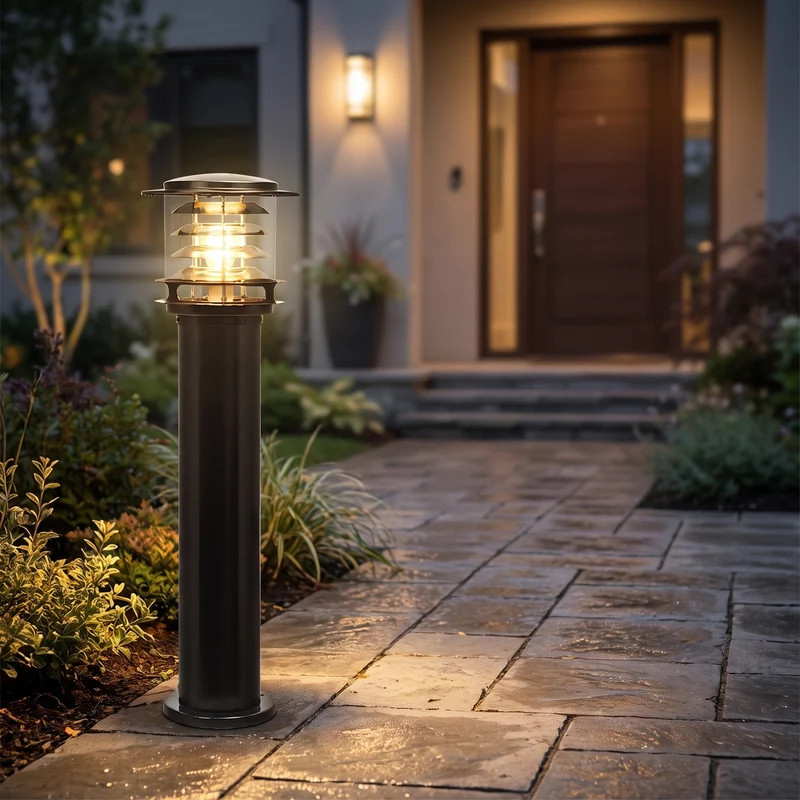 Sokkellamp Buiten Oprit LED Cilinder IP65 Aluminium Zwart Brons Padverlichting Vaste Aansluiting | Sansoti