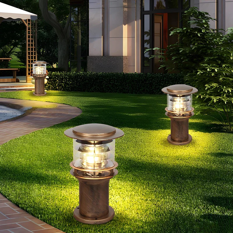 Solar Staande Buitenlamp Cilinder IP65 Waterdicht Aluminium Zwart Brons voor Oprit Pad en Terras | Sansoti