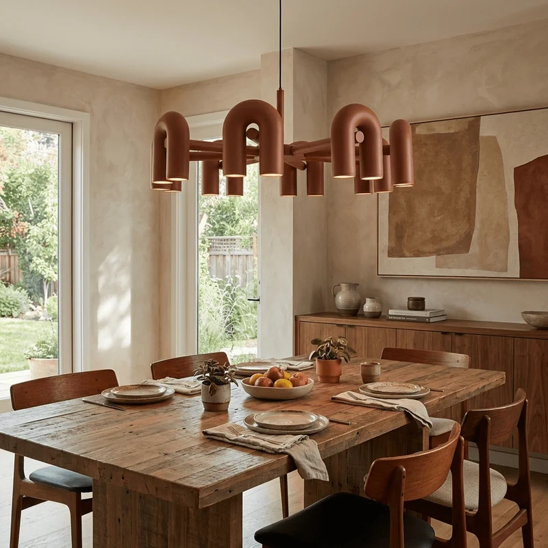 Modulaire Kroonluchter met U-Vormige Armen – Verstelbaar Design – Zwart, Grijs, Oranje of Blauw – 3, 4, 6 of 8 Lichtpunten – Modern Statement | Sansoti