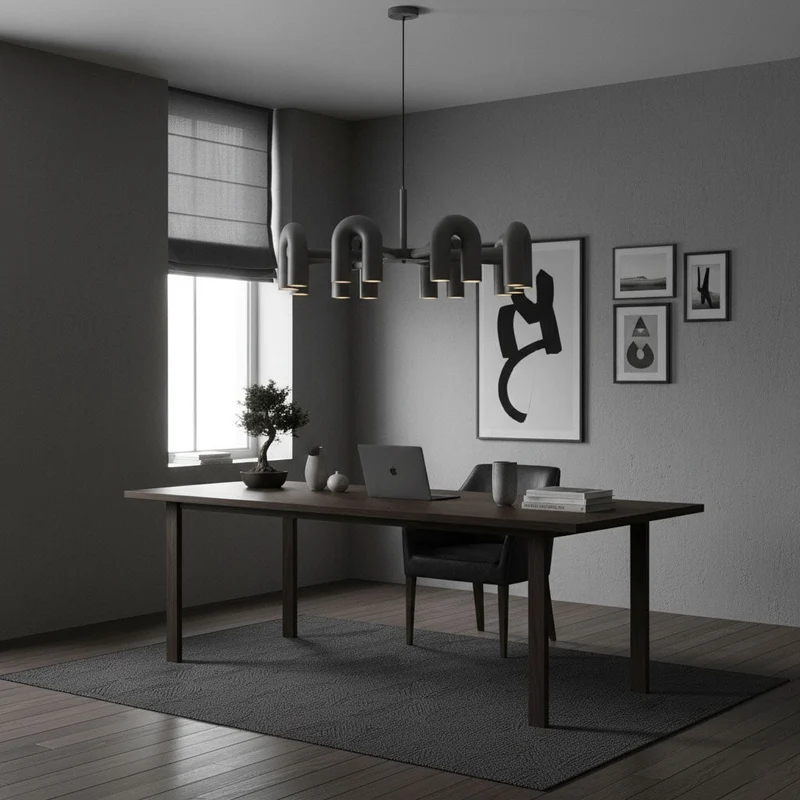 Modulaire Kroonluchter met U-Vormige Armen – Verstelbaar Design – Zwart, Grijs, Oranje of Blauw – 3, 4, 6 of 8 Lichtpunten – Modern Statement | Sansoti