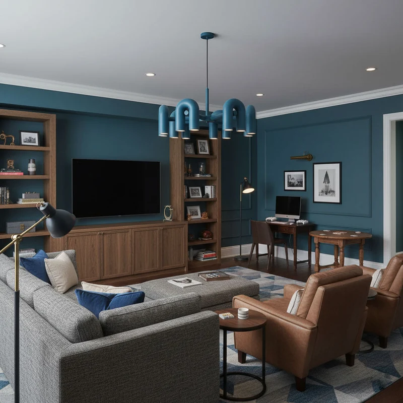 Modulaire Kroonluchter met U-Vormige Armen – Verstelbaar Design – Zwart, Grijs, Oranje of Blauw – 3, 4, 6 of 8 Lichtpunten – Modern Statement | Sansoti