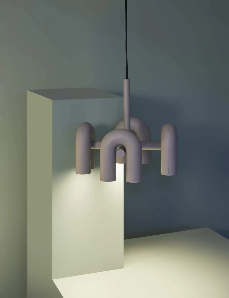Modulaire Kroonluchter met U-Vormige Armen – Verstelbaar Design – Zwart, Grijs, Oranje of Blauw – 3, 4, 6 of 8 Lichtpunten – Modern Statement | Sansoti