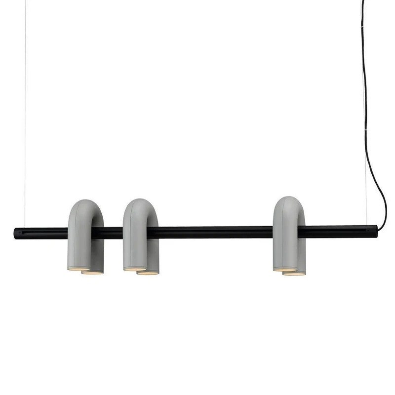 Modulaire Kroonluchter met U-Vormige Armen – Verstelbaar Design – Zwart, Grijs, Oranje of Blauw – 3, 4, 6 of 8 Lichtpunten – Modern Statement | Sansoti