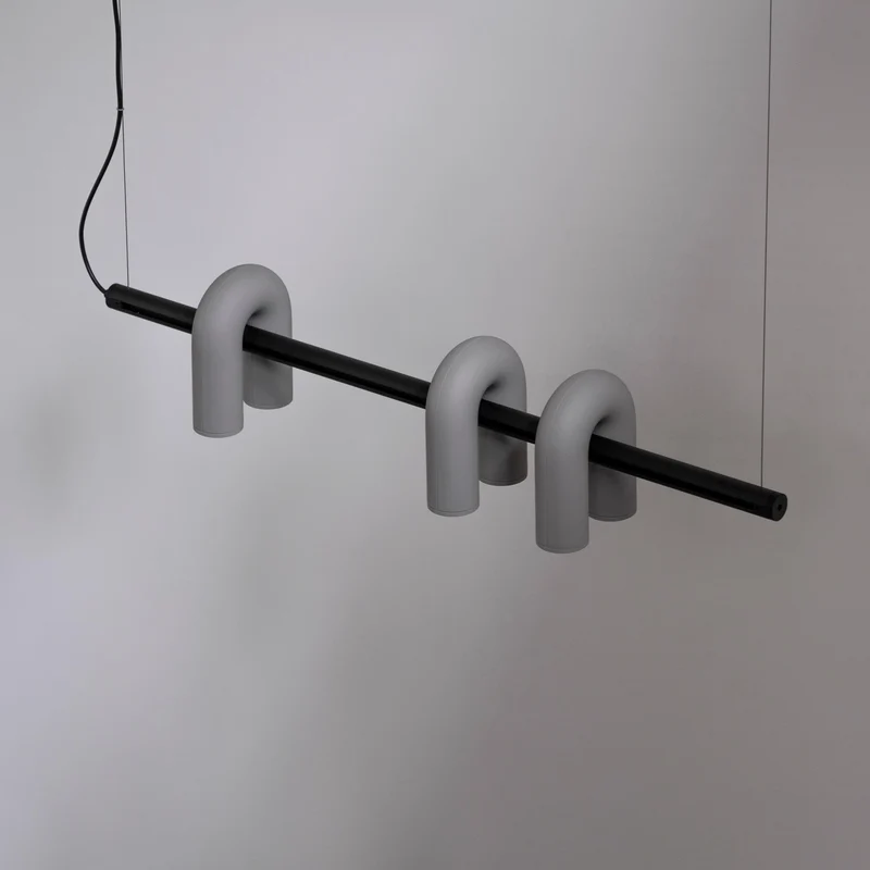 Modulaire Kroonluchter met U-Vormige Armen – Verstelbaar Design – Zwart, Grijs, Oranje of Blauw – 3, 4, 6 of 8 Lichtpunten – Modern Statement | Sansoti