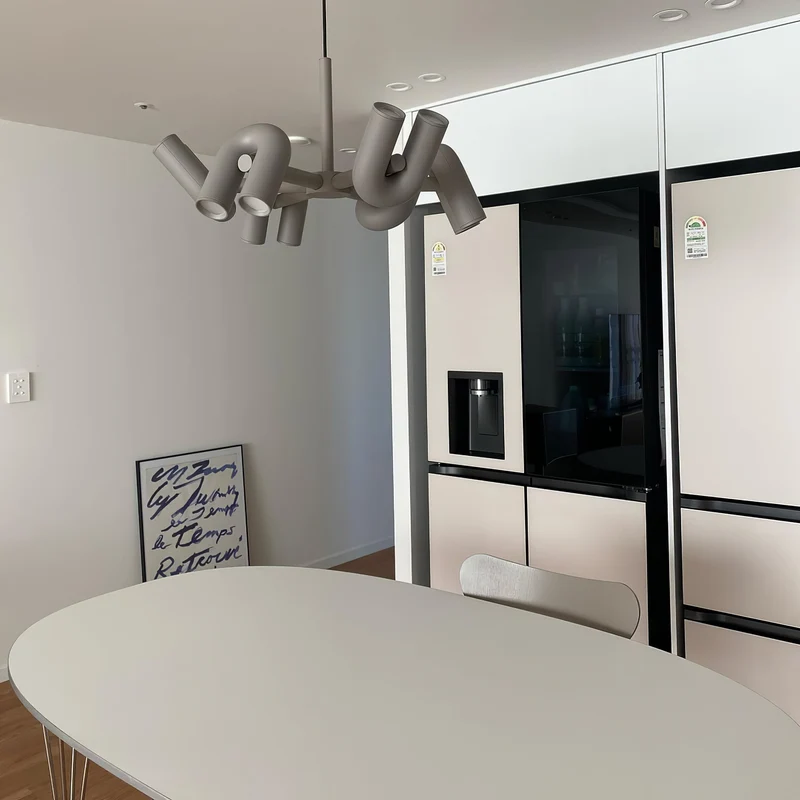 Modulaire Kroonluchter met U-Vormige Armen – Verstelbaar Design – Zwart, Grijs, Oranje of Blauw – 3, 4, 6 of 8 Lichtpunten – Modern Statement | Sansoti