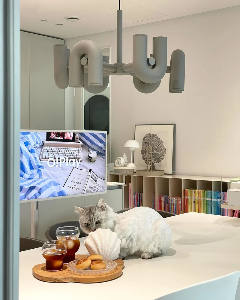 Modulaire Kroonluchter met U-Vormige Armen – Verstelbaar Design – Zwart, Grijs, Oranje of Blauw – 3, 4, 6 of 8 Lichtpunten – Modern Statement | Sansoti