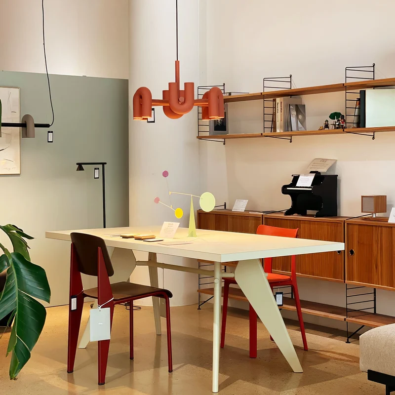 Modulaire Kroonluchter met U-Vormige Armen – Verstelbaar Design – Zwart, Grijs, Oranje of Blauw – 3, 4, 6 of 8 Lichtpunten – Modern Statement | Sansoti