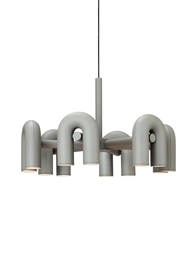 Modulaire Kroonluchter met U-Vormige Armen – Verstelbaar Design – Zwart, Grijs, Oranje of Blauw – 3, 4, 6 of 8 Lichtpunten – Modern Statement | Sansoti