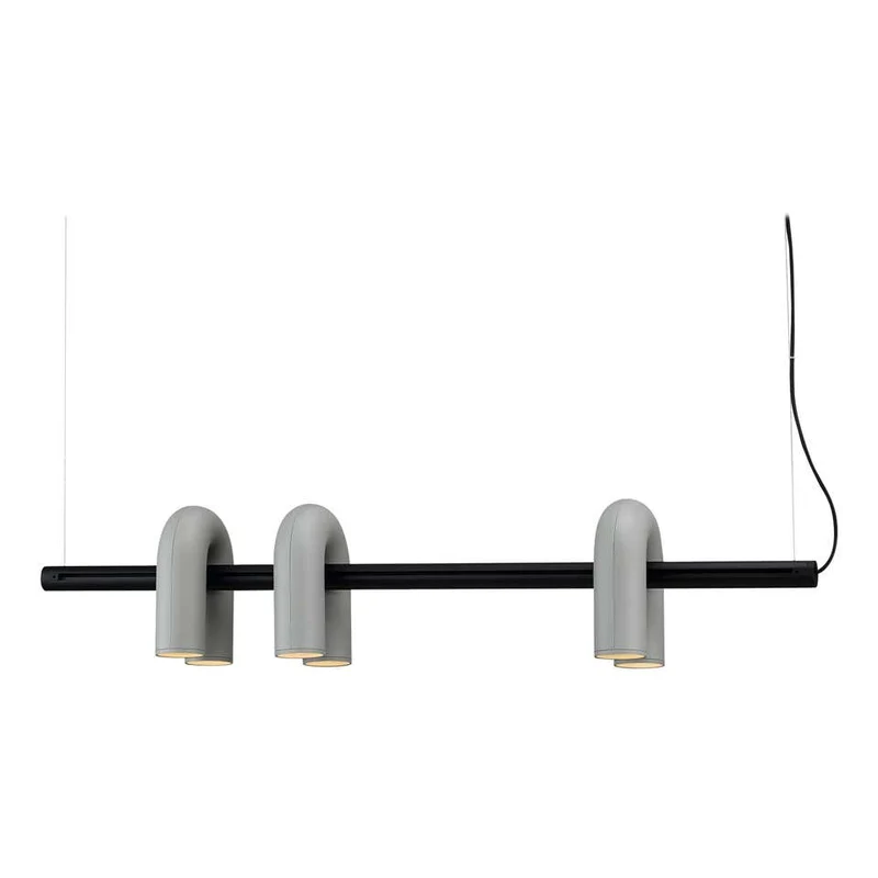 Modulaire Kroonluchter met U-Vormige Armen – Verstelbaar Design – Zwart, Grijs, Oranje of Blauw – 3, 4, 6 of 8 Lichtpunten – Modern Statement | Sansoti