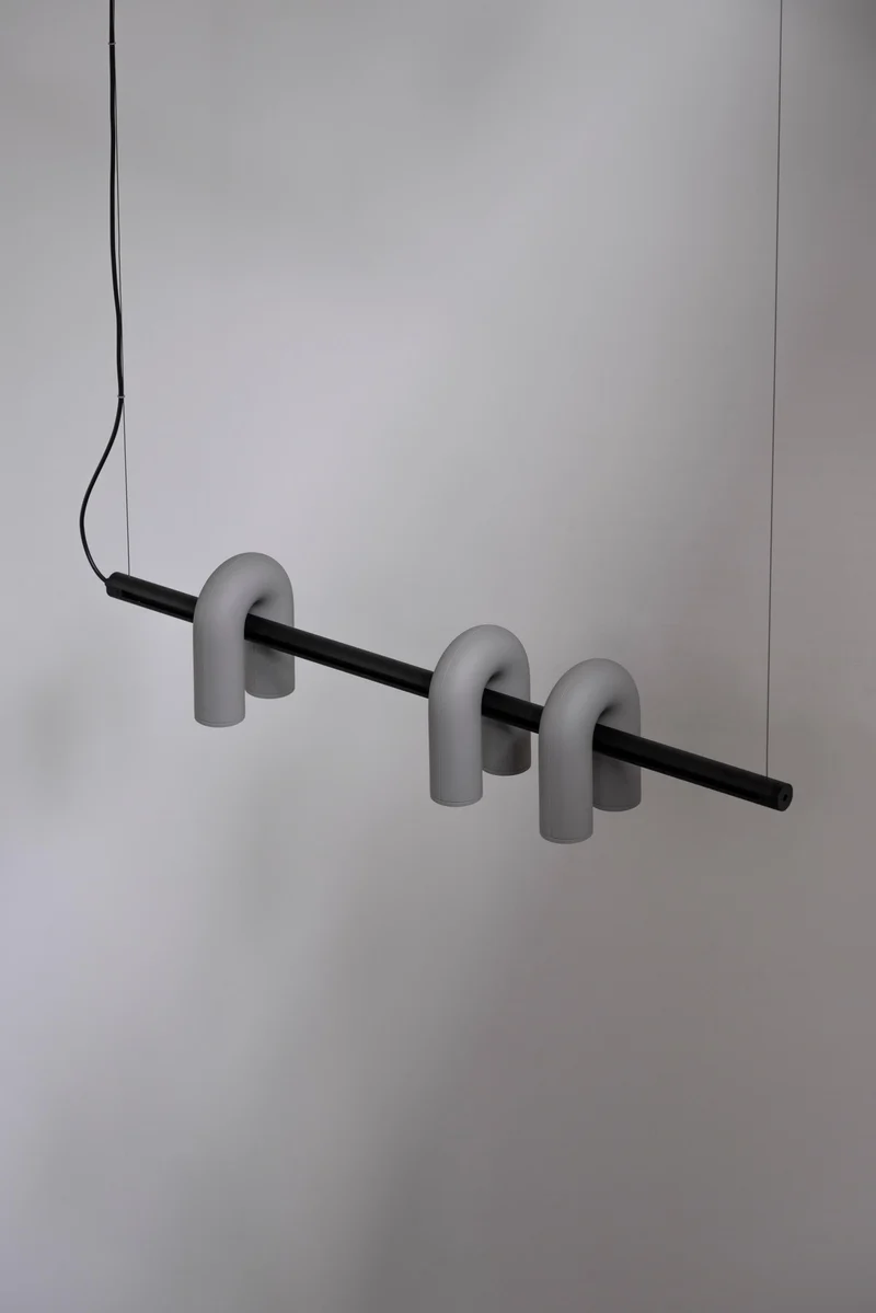 Modulaire Kroonluchter met U-Vormige Armen – Verstelbaar Design – Zwart, Grijs, Oranje of Blauw – 3, 4, 6 of 8 Lichtpunten – Modern Statement | Sansoti