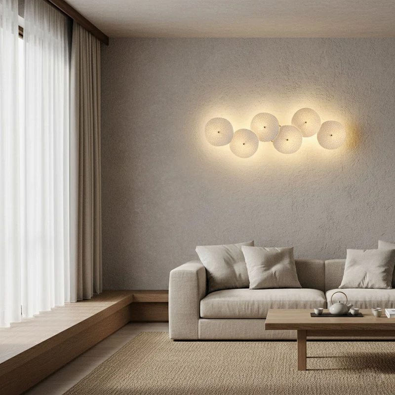 Keramische Lotusbloem Wandlamp met Gouden Armatuur – Cascade Lichteffect voor Stijlvolle Verlichting | Sansoti