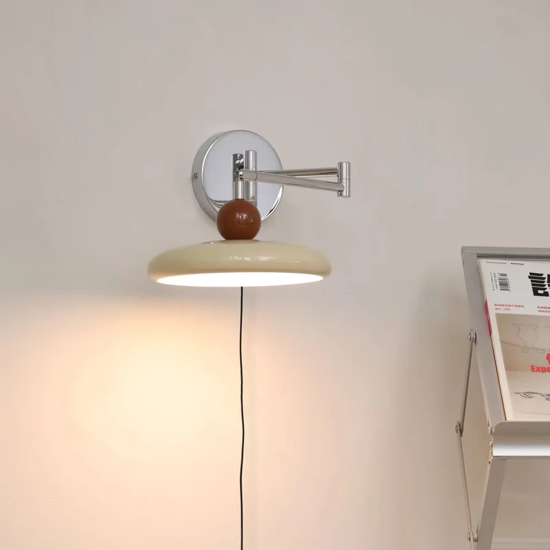 Ronde Plug-in Wandlamp – Scandinavisch Design met Geïntegreerde LED en 3 Kleurtemperaturen | Sansoti