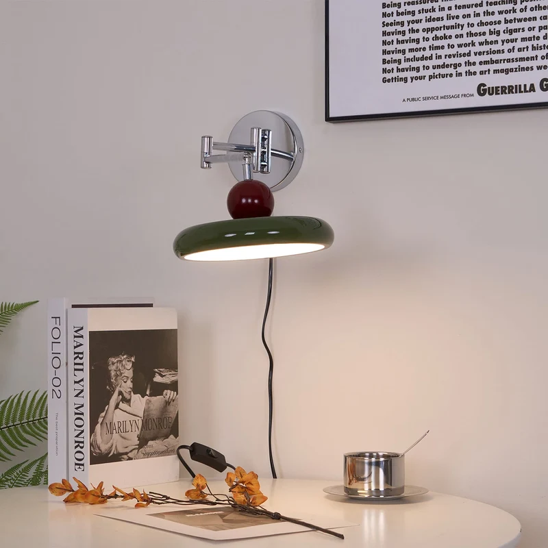Ronde Plug-in Wandlamp – Scandinavisch Design met Geïntegreerde LED en 3 Kleurtemperaturen | Sansoti