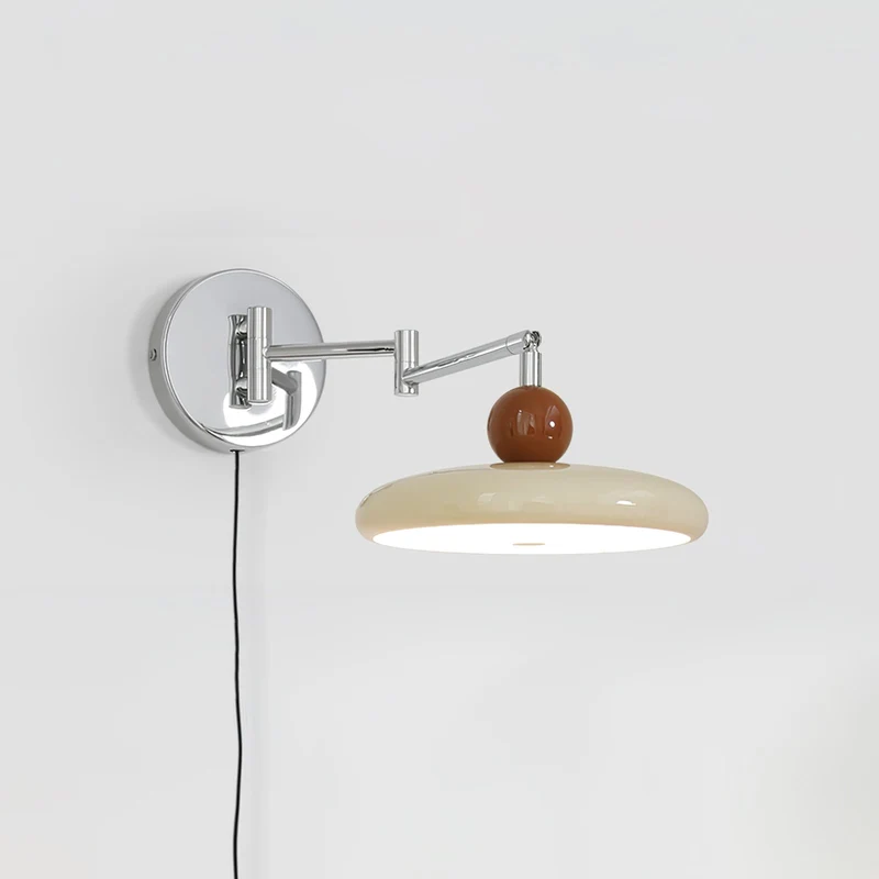 Ronde Plug-in Wandlamp – Scandinavisch Design met Geïntegreerde LED en 3 Kleurtemperaturen | Sansoti