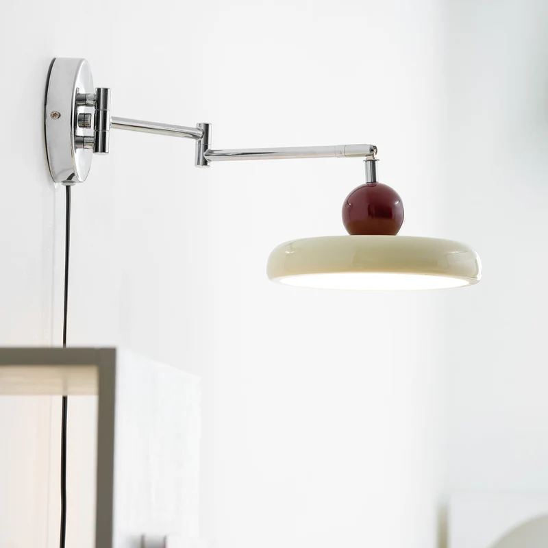 Ronde Plug-in Wandlamp – Scandinavisch Design met Geïntegreerde LED en 3 Kleurtemperaturen | Sansoti