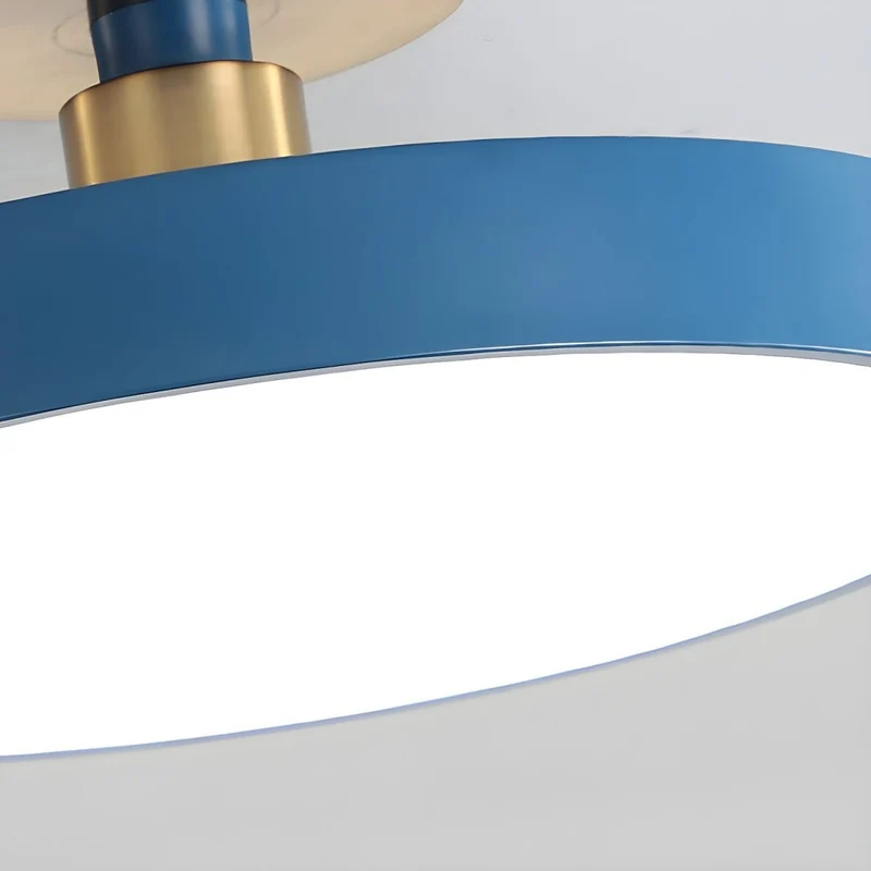Isla Plafondlamp — Ronde Flush-Mount LED Plafonnière met Zwart Metalen Armatuur en Witte Diffuser | Ideaal voor Eetkamers, Kantoren en Moderne Interieurs | Verkrijgbaar in Zes Kleuren | Sansoti