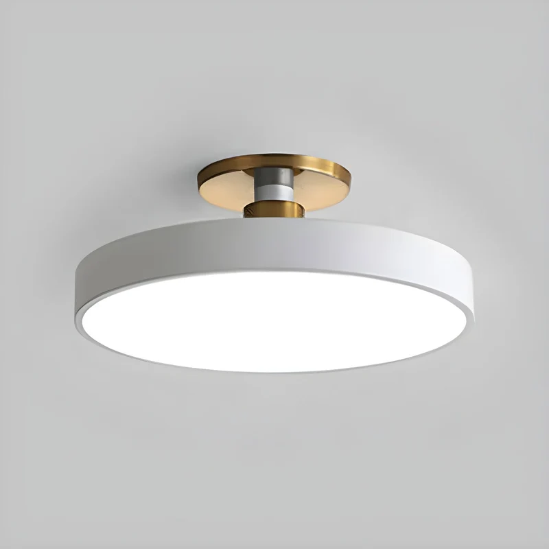 Isla Plafondlamp — Ronde Flush-Mount LED Plafonnière met Zwart Metalen Armatuur en Witte Diffuser | Ideaal voor Eetkamers, Kantoren en Moderne Interieurs | Verkrijgbaar in Zes Kleuren | Sansoti