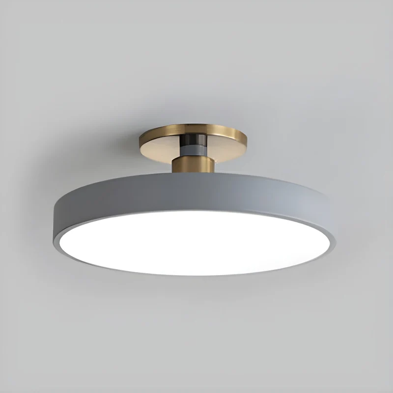 Isla Plafondlamp — Ronde Flush-Mount LED Plafonnière met Zwart Metalen Armatuur en Witte Diffuser | Ideaal voor Eetkamers, Kantoren en Moderne Interieurs | Verkrijgbaar in Zes Kleuren | Sansoti