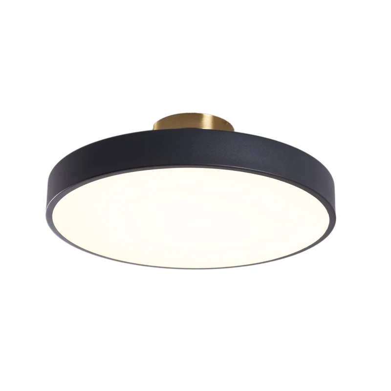 Isla Plafondlamp — Ronde Flush-Mount LED Plafonnière met Zwart Metalen Armatuur en Witte Diffuser | Ideaal voor Eetkamers, Kantoren en Moderne Interieurs | Verkrijgbaar in Zes Kleuren | Sansoti