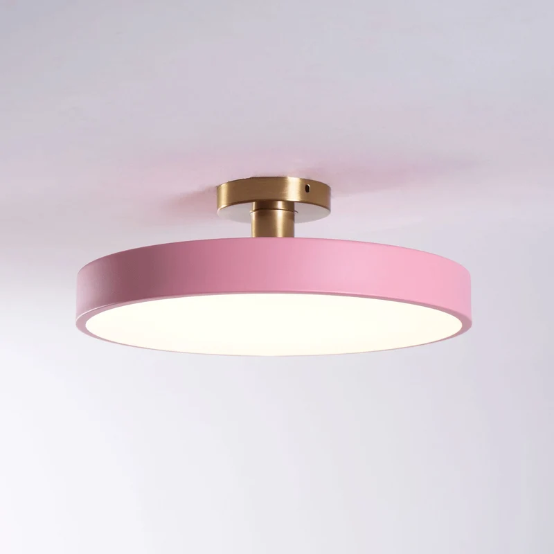 Isla Plafondlamp — Ronde Flush-Mount LED Plafonnière met Zwart Metalen Armatuur en Witte Diffuser | Ideaal voor Eetkamers, Kantoren en Moderne Interieurs | Verkrijgbaar in Zes Kleuren | Sansoti