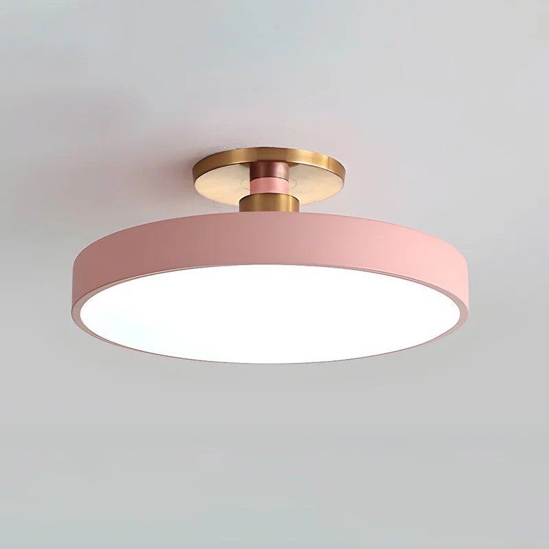 Isla Plafondlamp — Ronde Flush-Mount LED Plafonnière met Zwart Metalen Armatuur en Witte Diffuser | Ideaal voor Eetkamers, Kantoren en Moderne Interieurs | Verkrijgbaar in Zes Kleuren | Sansoti