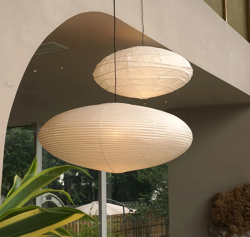 Handgemaakte Washi Papieren Hanglamp – Japans Design met E26/E27 Fitting – Zachte Verlichting voor Woonkamer, Slaapkamer & Eetkamer – Met Montagehaakjes | Sansoti