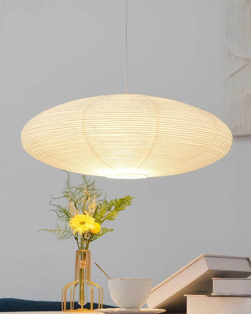 Handgemaakte Washi Papieren Hanglamp – Japans Design met E26/E27 Fitting – Zachte Verlichting voor Woonkamer, Slaapkamer & Eetkamer – Met Montagehaakjes | Sansoti