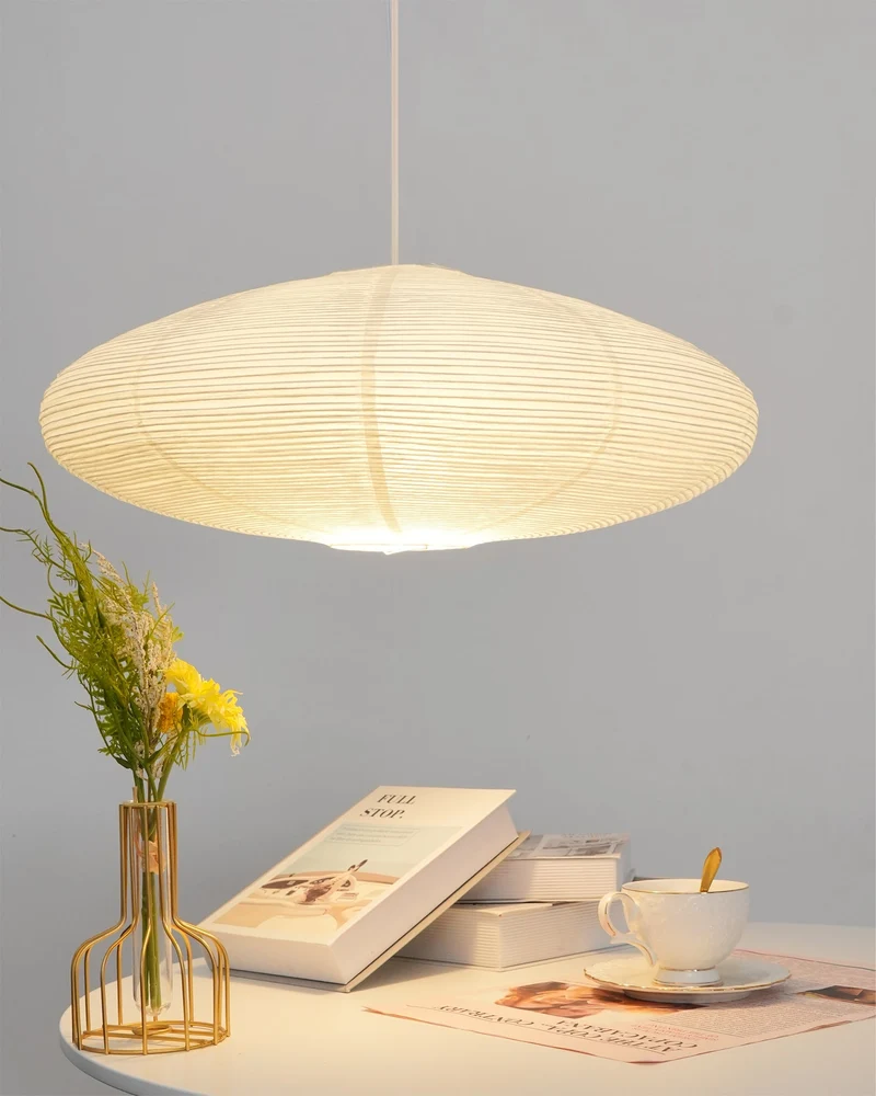 Handgemaakte Washi Papieren Hanglamp – Japans Design met E26/E27 Fitting – Zachte Verlichting voor Woonkamer, Slaapkamer & Eetkamer – Met Montagehaakjes | Sansoti