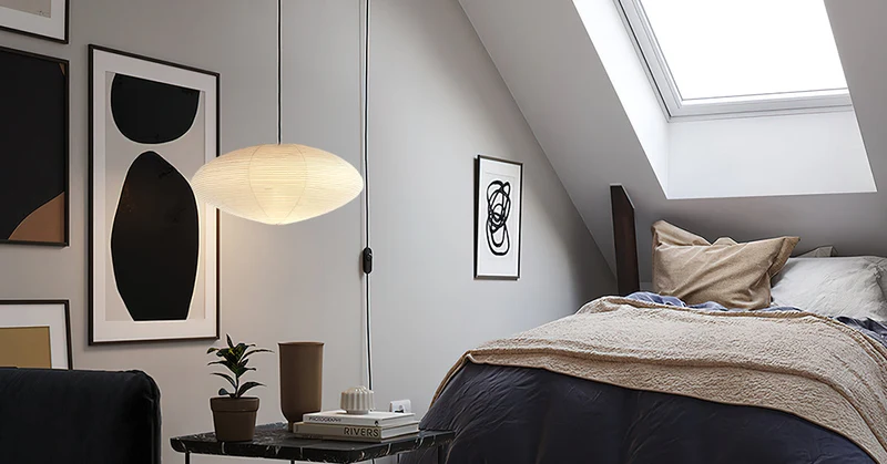Handgemaakte Washi Papieren Hanglamp – Japans Design met E26/E27 Fitting – Zachte Verlichting voor Woonkamer, Slaapkamer & Eetkamer – Met Montagehaakjes | Sansoti