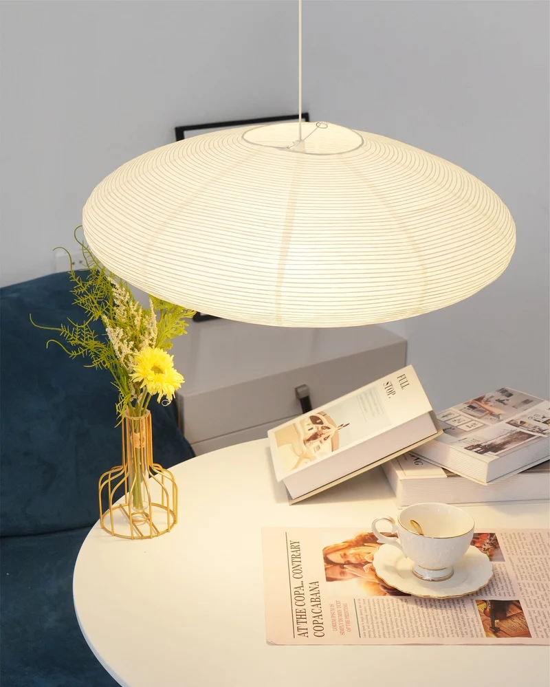 Handgemaakte Washi Papieren Hanglamp – Japans Design met E26/E27 Fitting – Zachte Verlichting voor Woonkamer, Slaapkamer & Eetkamer – Met Montagehaakjes | Sansoti