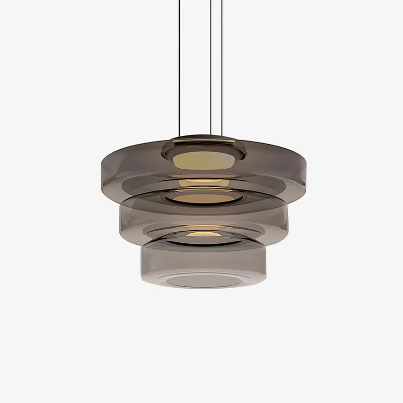 Gelaagde Glazen Hanglamp met Meerdere Schijven 1-2-3 Lagen Dimbare Plafondlamp voor Eetkamer Woonkamer Keuken Scandinavisch Design | Sansoti
