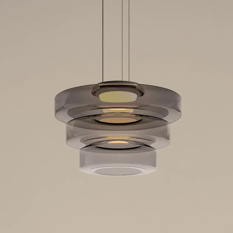 Gelaagde Glazen Hanglamp met Meerdere Schijven 1-2-3 Lagen Dimbare Plafondlamp voor Eetkamer Woonkamer Keuken Scandinavisch Design | Sansoti
