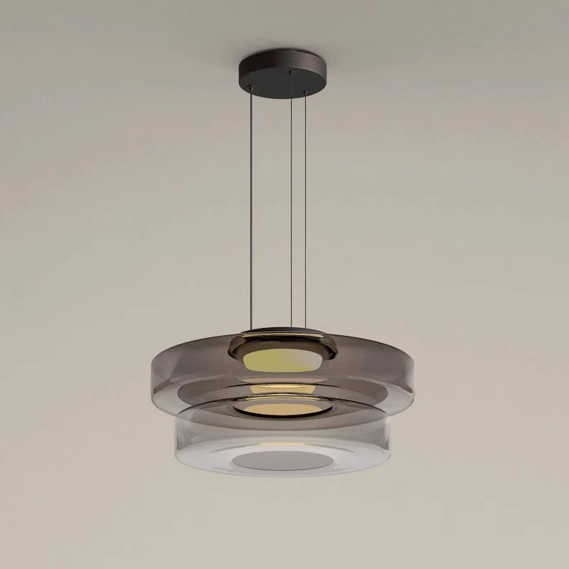 Gelaagde Glazen Hanglamp met Meerdere Schijven 1-2-3 Lagen Dimbare Plafondlamp voor Eetkamer Woonkamer Keuken Scandinavisch Design | Sansoti