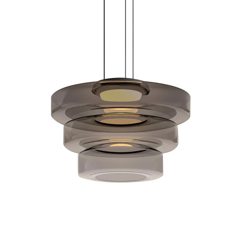 Gelaagde Glazen Hanglamp met Meerdere Schijven 1-2-3 Lagen Dimbare Plafondlamp voor Eetkamer Woonkamer Keuken Scandinavisch Design | Sansoti