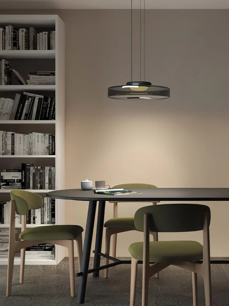 Gelaagde Glazen Hanglamp met Meerdere Schijven 1-2-3 Lagen Dimbare Plafondlamp voor Eetkamer Woonkamer Keuken Scandinavisch Design | Sansoti