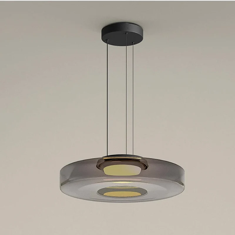 Gelaagde Glazen Hanglamp met Meerdere Schijven 1-2-3 Lagen Dimbare Plafondlamp voor Eetkamer Woonkamer Keuken Scandinavisch Design | Sansoti
