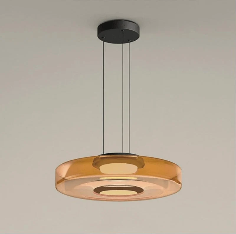 Gelaagde Glazen Hanglamp met Meerdere Schijven 1-2-3 Lagen Dimbare Plafondlamp voor Eetkamer Woonkamer Keuken Scandinavisch Design | Sansoti